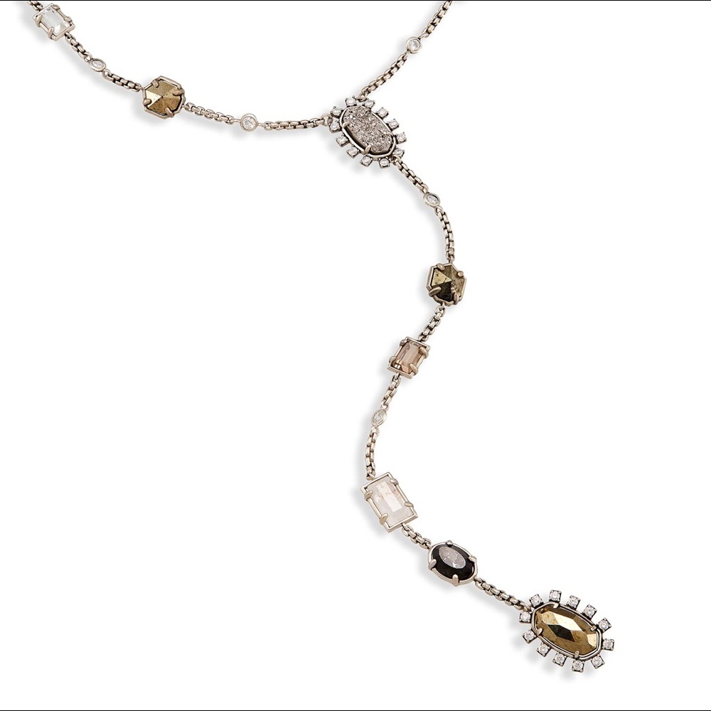 Kendra Scott Liesl Y Necklace in Antique Silver